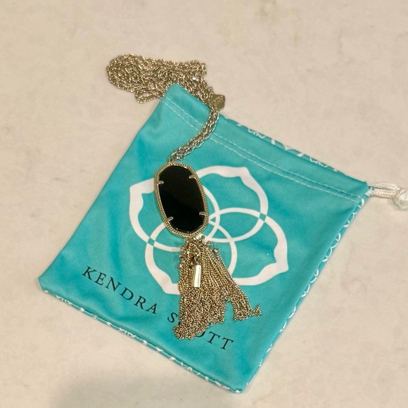 Kendra Scott Black and Gold Oval Necklace (Rayne) - Picture 1 of 1